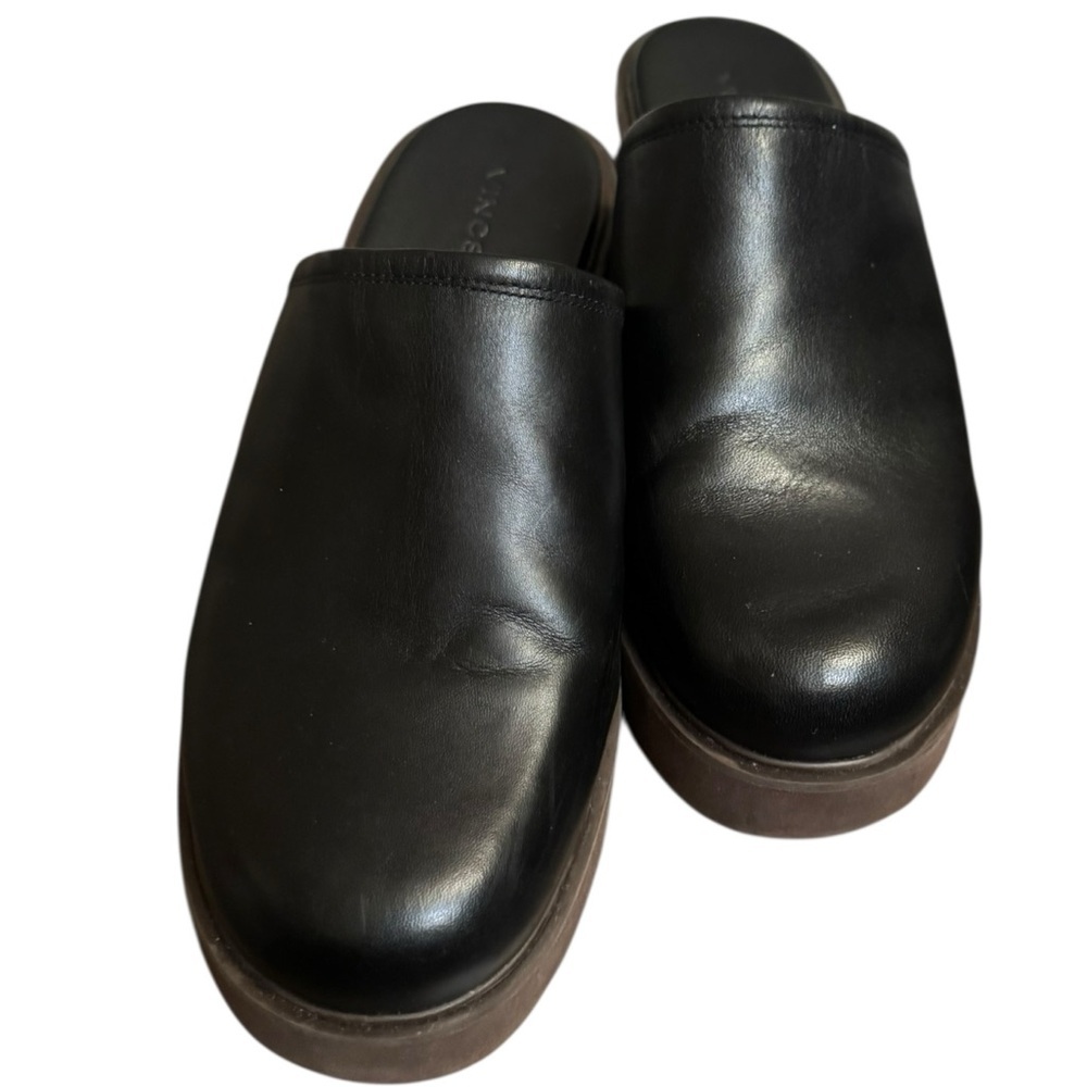 VINCE ANTON Black Leather Platform Mules Women’s SZ 8.5 - Picture 8 of 17